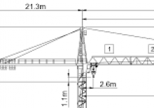 Кулокран - тролейна стрела - горно въртене Wolffkran 7031 FL 6