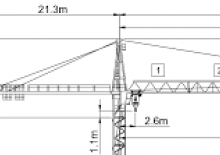 Кулокран - тролейна стрела - горно въртене Wolffkran 7031 FL 6
