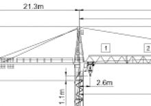 Кулокран - тролейна стрела - горно въртене Wolffkran 7031 FL 6