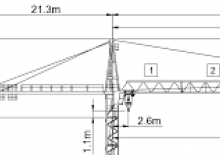 Кулокран - тролейна стрела - горно въртене Wolffkran 7031 FL 6