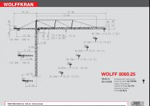 Кулокран - тролейна стрела - горно въртене Wolffkran 8060.25 cross
