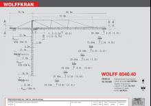 Кулокран - тролейна стрела - горно въртене Wolffkran 8540.40 cross