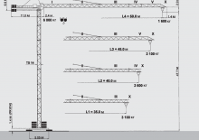 Кулокран - тролейна стрела - горно въртене Terex Peiner SK 106-F-TS 14.3