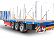 Полуремаркета с брезентова платформа Schwarzmüller 3-axle platform semitrailer for construction steel mats - transport