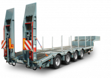 Полуремаркета с ниска платформа Schwarzmüller 4-axle low loader semitrailer with offset platform