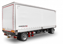 Ремаркета с брезентова платформа Schwarzmüller 2-axle jumbo sliding tarpaulin platform trailer