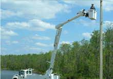 Монтирани на ремаркета повдигачи с подвижна стрела Altec AM55E