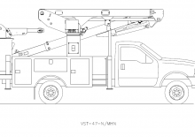 Монтирани на ремаркета повдигачи с подвижна стрела Versalift VST-47-N